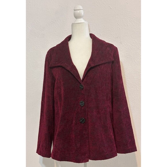 Habitat Clothes To Live In Women’s Size S Burgundy Tapestry Jacket Retro Boho - Picture 1 of 14
